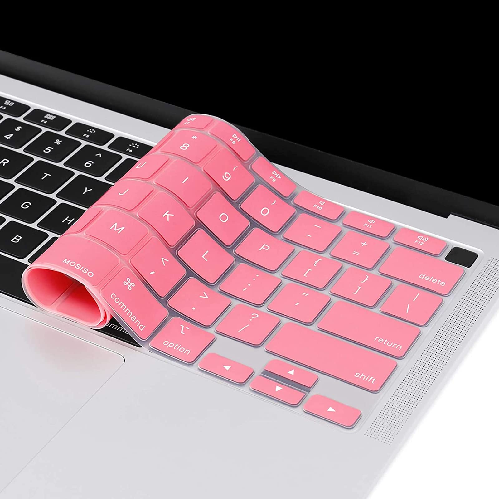 MOSISO Keyboard Cover for MacBook Air 13 inch 2020 2021 2022 A2337 M1 A2179 Waterproof Silicone Skin Pink Backlit Magic Keyboard - View 4 of 7