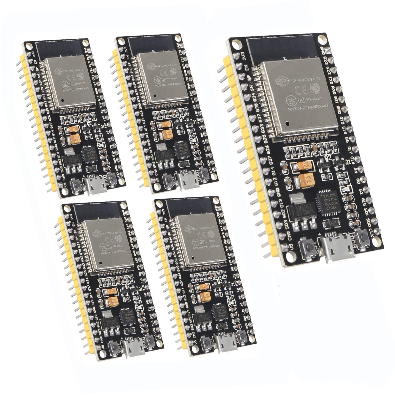 DORHEA 5PCS ESP32 38Pin Development Board ESP32S Microcontroller WiFi NodeMCU32S CP2102 Chip for Fast Prototyping and Development