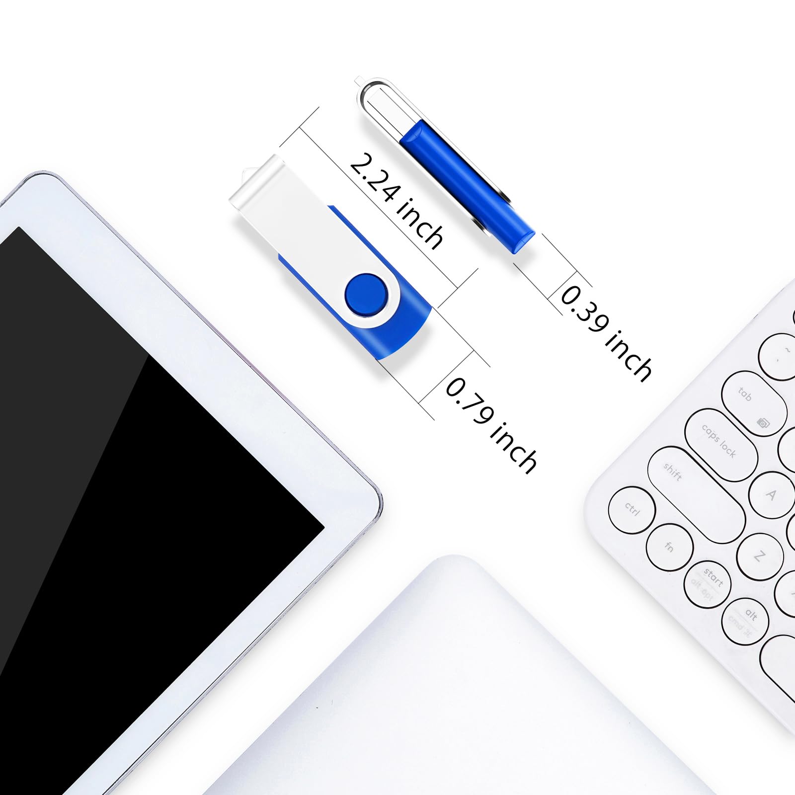 128MB Bulk Flash Drives 100 Pack EASTBULL USB 2.0 Thumb Drives for Storage Blue 100 Units - View 7 of 7