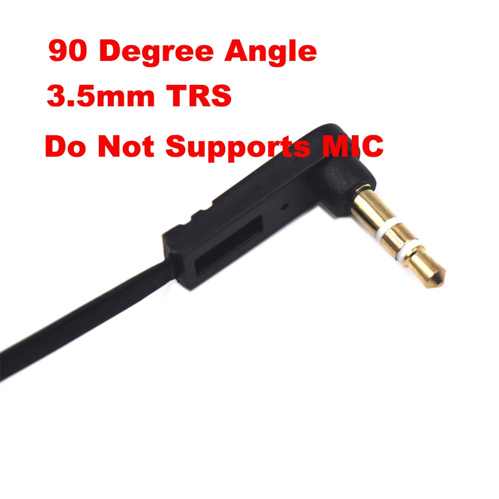 Kework 15cm 1/8 Inch 3.5mm TRS Jack Extension Audio Flat Cable 2 Pack 90 Degree Angle Male to Female Headphone AUX Cord - View 2 of 6