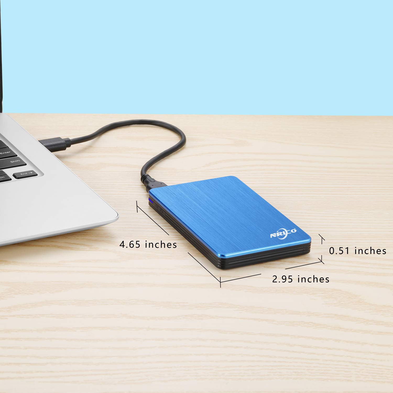 NRICO NRICO 320GB Portable External Hard Drive USB 3.0 2.5inch Storage for PC Mac Desktop PS4 Blue - View 5 of 6