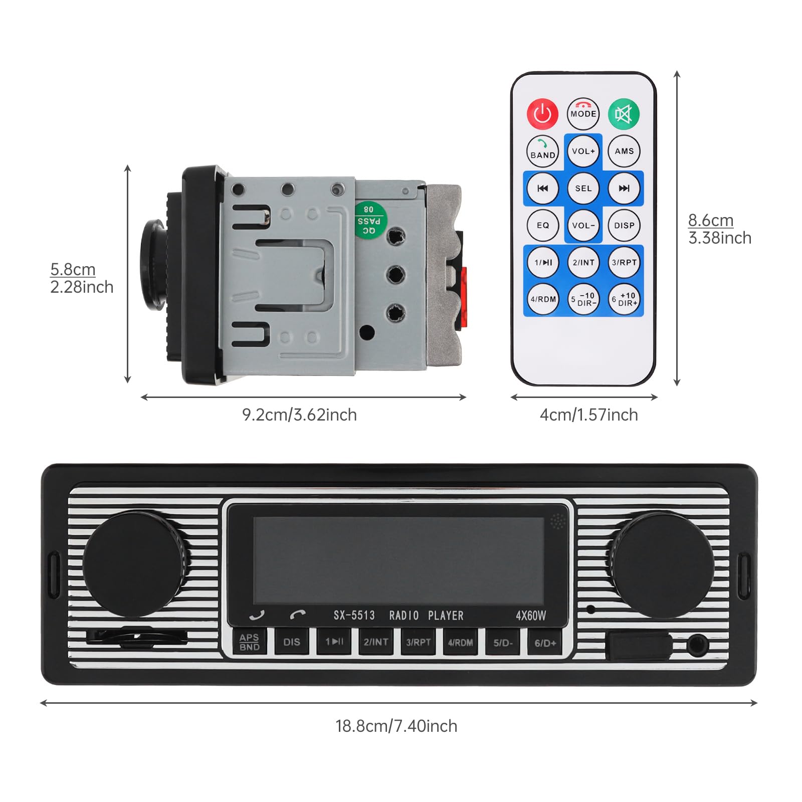 ePathChina 12V Bluetooth Car Radio MP3 Player Vehicle Stereo Audio FM USB SD AUX Remote Control - View 2 of 9