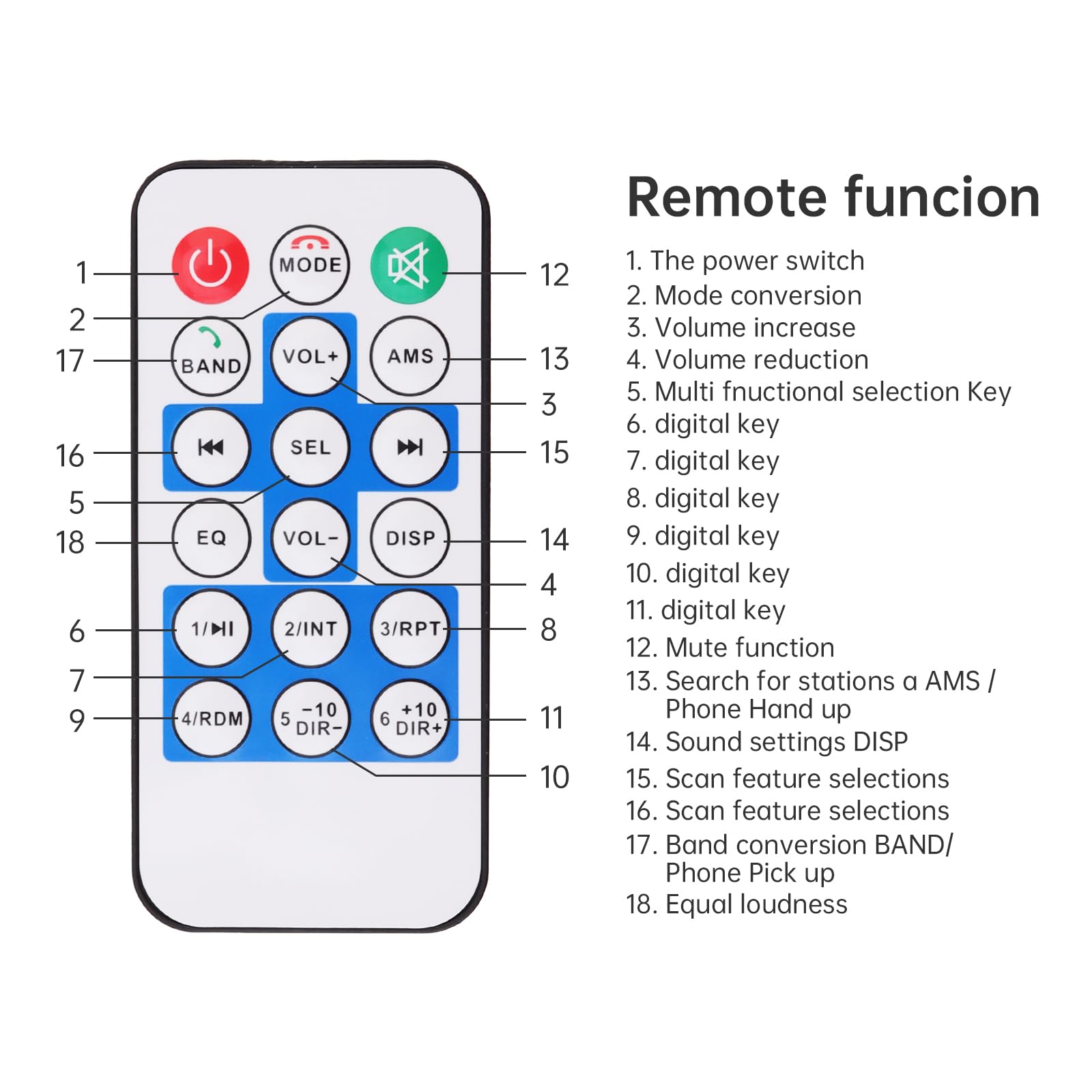 ePathChina 12V Bluetooth Car Radio MP3 Player Vehicle Stereo Audio FM USB SD AUX Remote Control - View 7 of 9