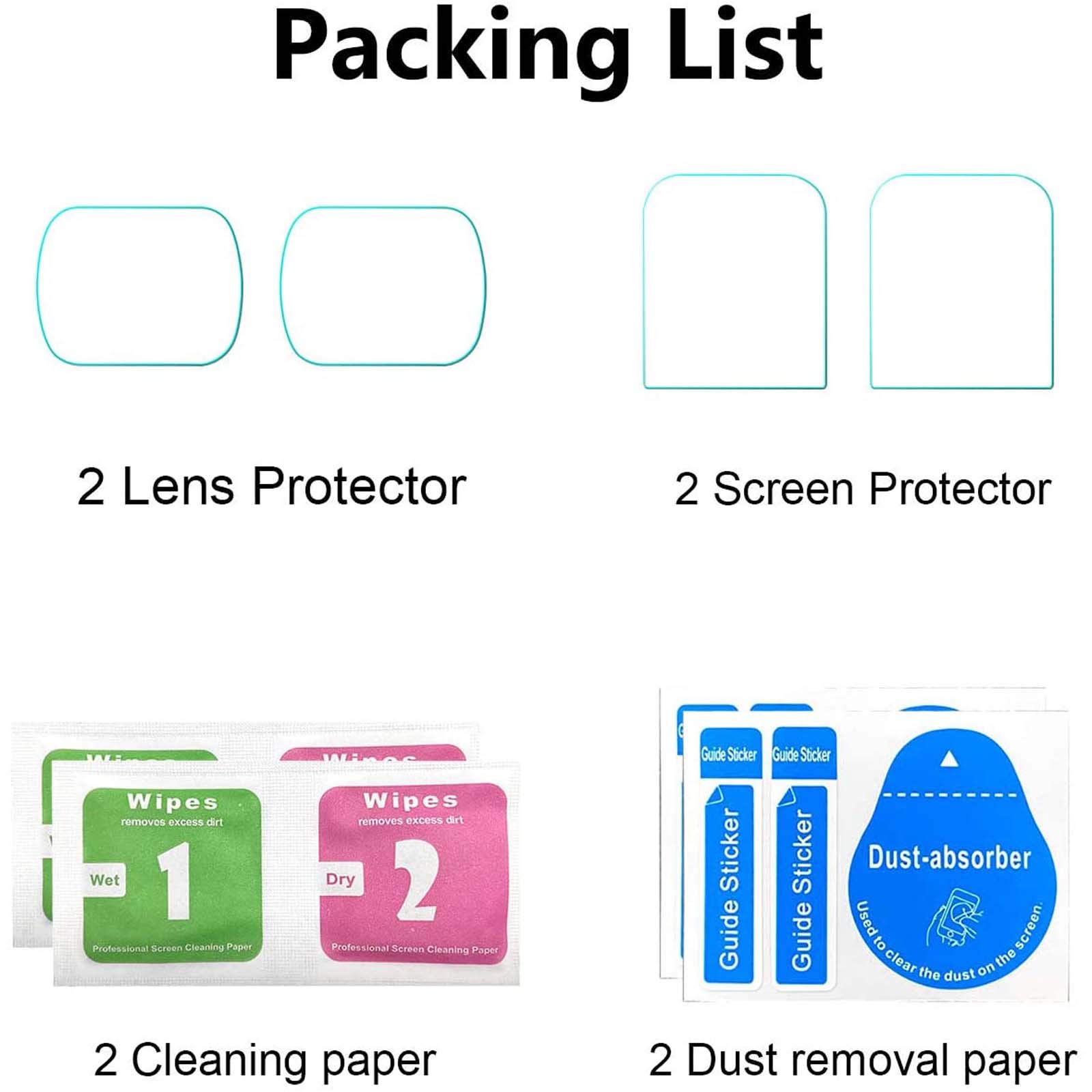 PCTC 4 Pack Lens and LCD Screen Protector for DJI Osmo Pocket 2 Camera Ultra Clear Tempered Glass Full Coverage Edge to Edge - View 7 of 7