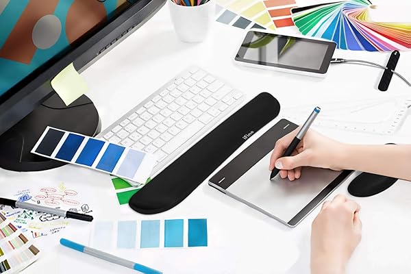 IFINE iFine Gel Memory Foam Keyboard and Mouse Wrist Rest Pad Cushion for Computer and Laptop Support Black - View 7 of 8