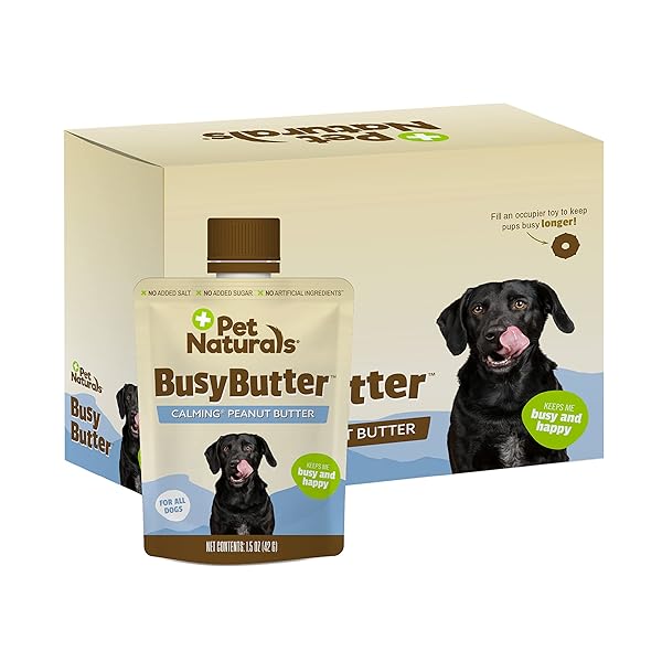 Pet Naturals Pet Naturals BusyButter: Calming Peanut Butter for Dogs - 6 Easy Squeeze Pouches for Treats & Training