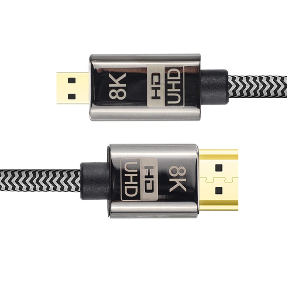 xiwai Xiwai Micro HDMI to HDMI 2.1 Ultra HD 8K 60Hz 4K 120Hz Cable 48Gbps for Camera Tablet 1 Meter - View 2 of 9
