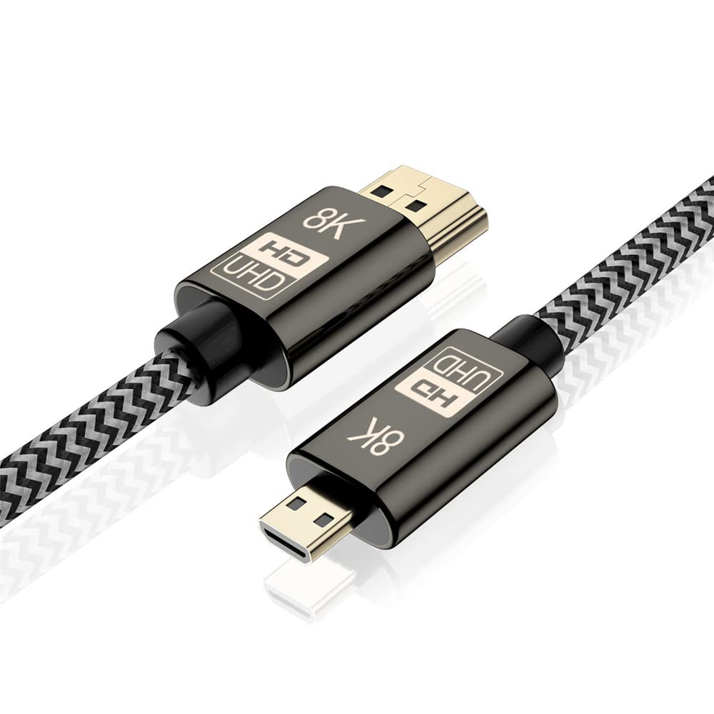 xiwai Xiwai Micro HDMI to HDMI 2.1 Ultra HD 8K 60Hz 4K 120Hz Cable 48Gbps for Camera Tablet 1 Meter - View 8 of 9