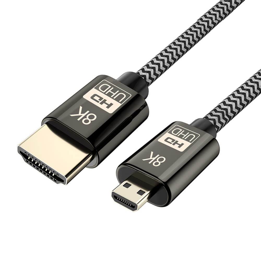 xiwai Xiwai Micro HDMI to HDMI 2.1 Ultra HD 8K 60Hz 4K 120Hz Cable 48Gbps for Camera Tablet 1 Meter - View 9 of 9