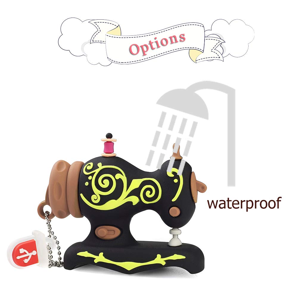 Leizhan 32GB Cute USB Flash Drive Embroidery Sewing Machine Design Black Memory Stick for Data Storage and Picture Transfer - View 4 of 7