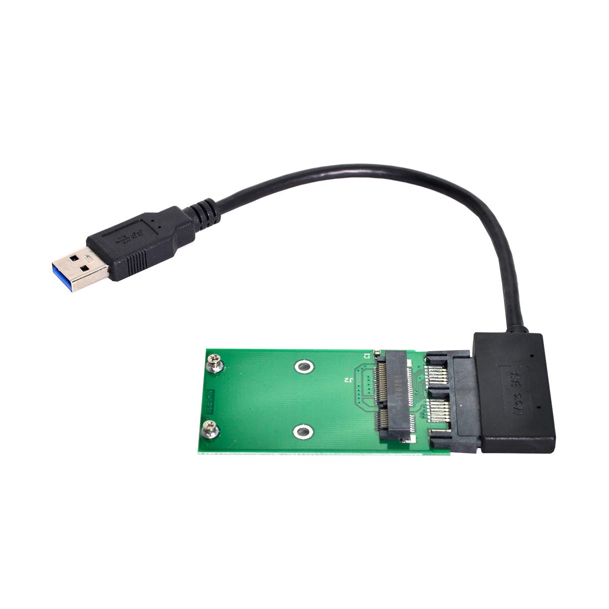 xiwai Xiwai USB 3.0 to mSATA 50Pin SSD and 1.8 Inch Micro SATA 7+9 16pin Adapter Add on Card PCBA for Fast Data Transfer - View 2 of 6