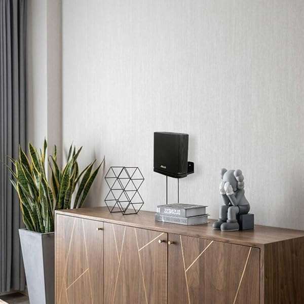 VOMENC VOMENC Wall Mount Holder for ASUS ZenWiFi AX AC (XT8/CT8/XT9) - WiFi 6 Wall Bracket Stand (Black, 1 Pack) for Tri-Band Mesh System - View 7 of 9