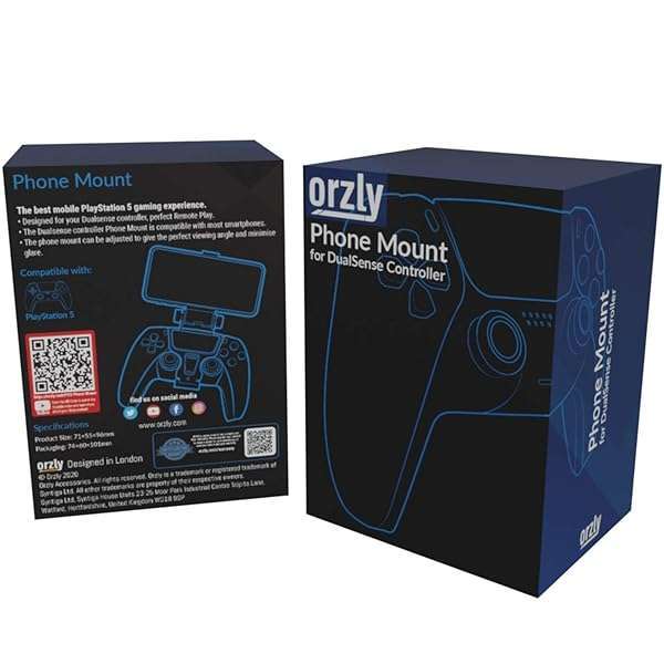 Orzly Orzly PS5 Controller Mobile Gaming Clip: Adjustable Phone Mount for DualSense Controller - View 3 of 9