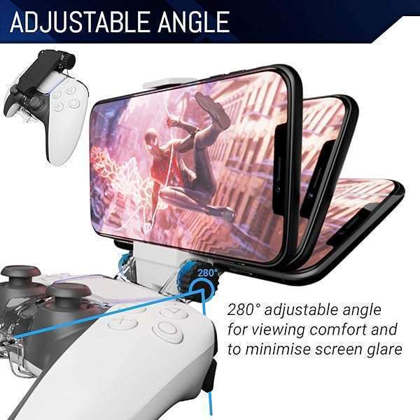 Orzly Orzly PS5 Controller Mobile Gaming Clip: Adjustable Phone Mount for DualSense Controller - View 5 of 9