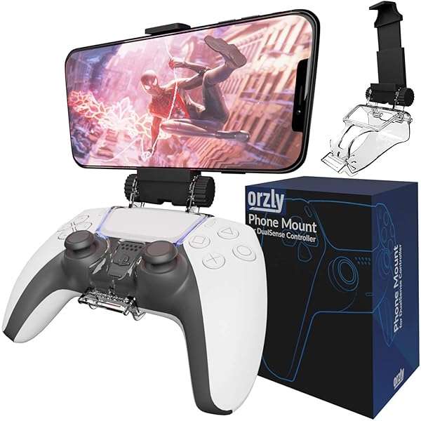 Orzly Orzly PS5 Controller Mobile Gaming Clip: Adjustable Phone Mount for DualSense Controller - View 2 of 9