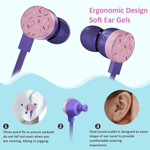 QearFun QearFun Donut Earbuds for Kids: Cute Wired Headphones with Microphone & Storage Case - Perfect Gift for School Girls & Boys - View 4 of 8