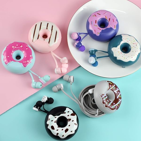 QearFun QearFun Donut Earbuds for Kids, Cute Earbud & in-ear Headphones Wired Gift for School Girls and Boys with Microphone and Lovely Earphones Storage Case - View 6 of 9
