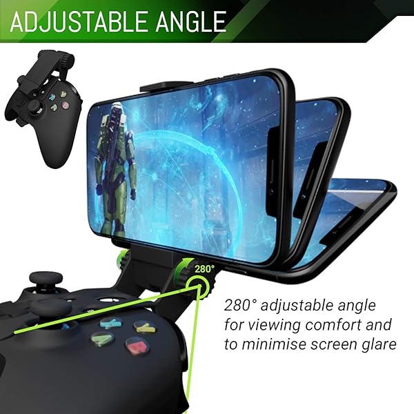 Orzly Adjustable Xbox Series X Controller Mobile Gaming Clip - Compatible Phone Mount for Xbox One & S - Carbon Black - View 6 of 8