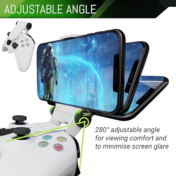 Orzly Adjustable Xbox Series X Controller Mobile Gaming Clip - Compatible Phone Mount for Xbox One & S | Robot White - View 5 of 7