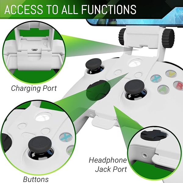Orzly Adjustable Xbox Series X Controller Mobile Gaming Clip - Compatible Phone Mount for Xbox One & S | Robot White - View 6 of 7
