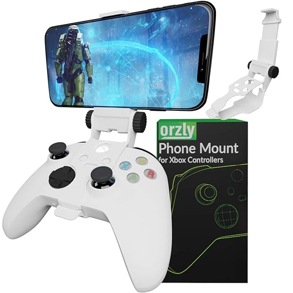 Orzly Adjustable Xbox Series X Controller Mobile Gaming Clip - Compatible Phone Mount for Xbox One & S | Robot White - View 2 of 7