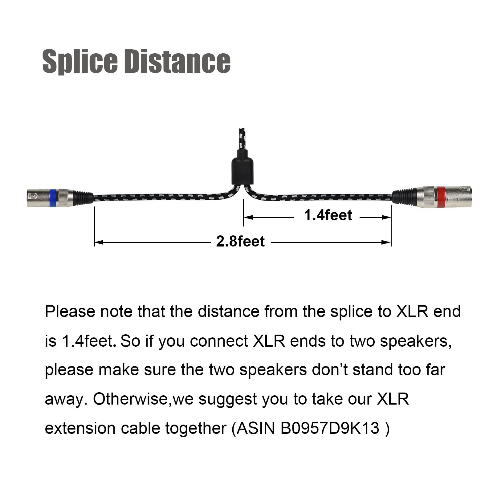 Mugteeve Mugteeve 10 Feet 3.5mm to Dual XLR Male Y Splitter Cable Noise Free Nylon Braided for Studio Monitor Speaker and Phones - View 5 of 7