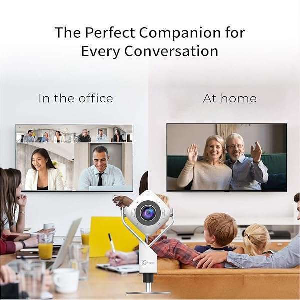 j5create j5create 360 Degree All Around Meeting Webcam - 1080P HD Video Conference Camera with High Fidelity Microphone, USB-C | for Video Conferencing, Online Classes, and Collaboration (JVCU360) - View 3 of 8