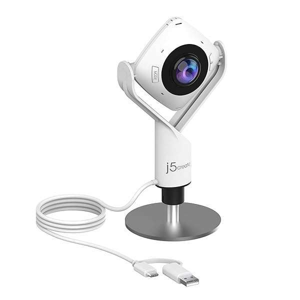 j5create j5create 360 Degree All Around Meeting Webcam - 1080P HD Video Conference Camera with High Fidelity Microphone, USB-C | for Video Conferencing, Online Classes, and Collaboration (JVCU360) - View 2 of 8
