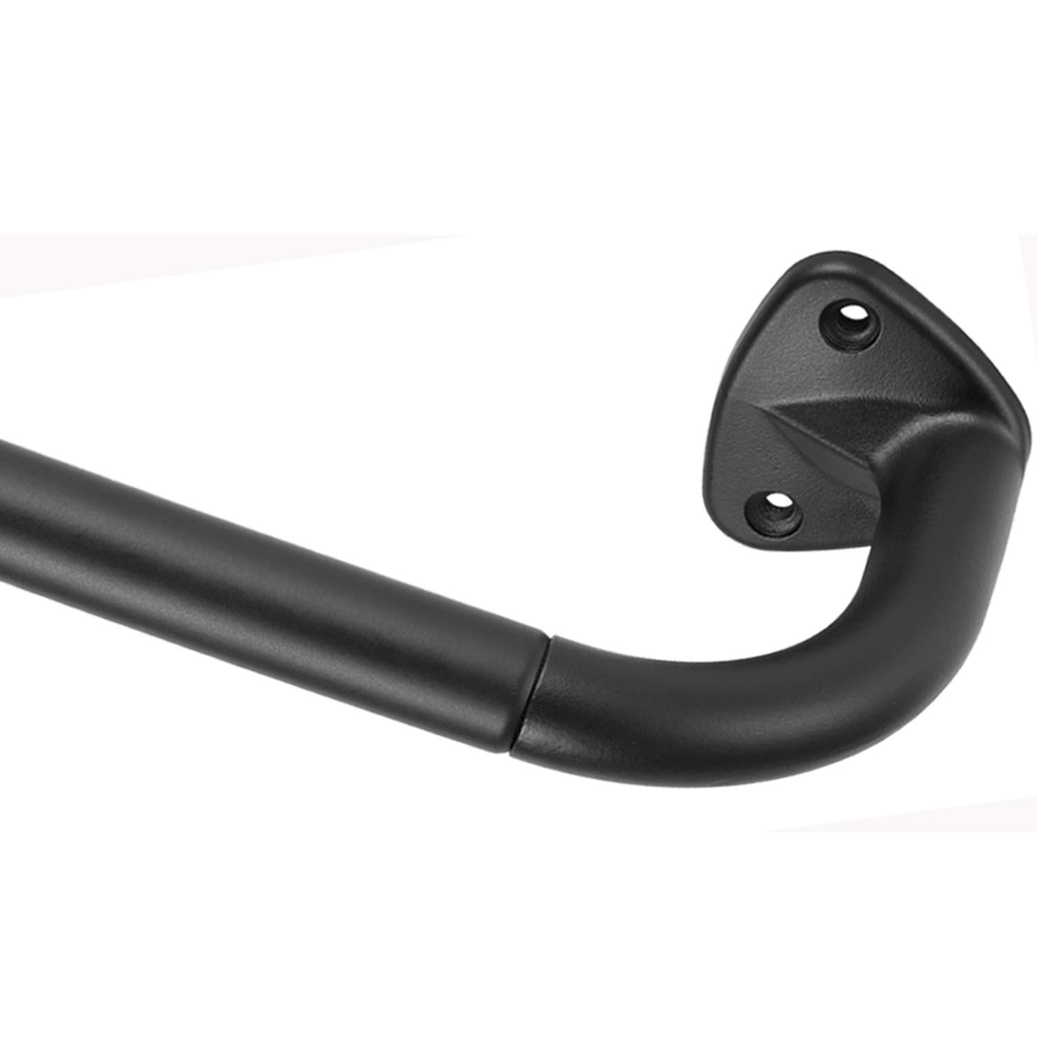 YunNephele Room Darkening Curtain Rod 28-48 Inch Matte Black Sturdy Extendable Metal Iron Rod Set for Windows