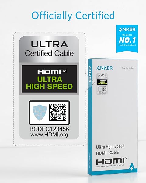 Anker Anker HDMI 2.1 Cable 8K@60Hz - Ultra High Speed 4K@120Hz, eARC, Dolby Atmos for PS5, Xbox Series X & Samsung TVs - View 2 of 7
