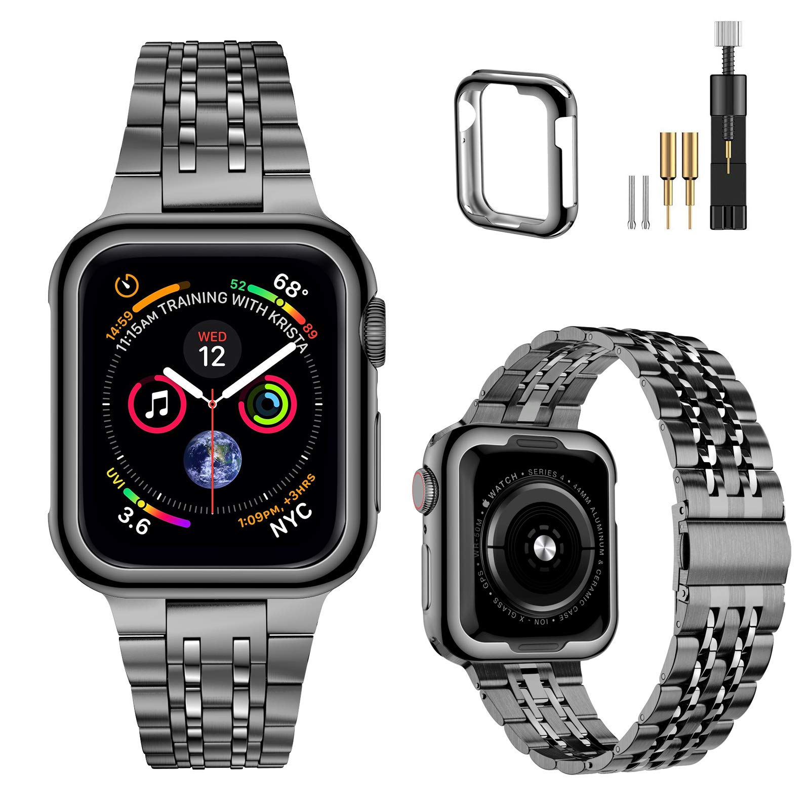 Buy MioHHR Stainless Steel Apple Watch Band 38mm/40mm - Compatible with Series 1-6 & SE (Grey)