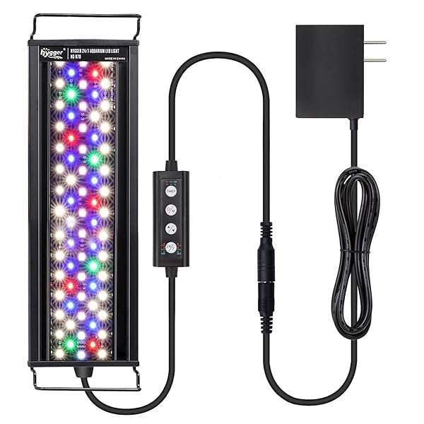 hygger Enhance Your Aquarium with Hygger 14W LED Light: 24/7 Sunrise-Moonlight Modes, Adjustable Timer & 7 Colors for Planted Tanks