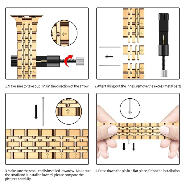 MioHHR Buy MioHHR Rose Gold Stainless Steel Band for Apple Watch 44mm/42mm - Compatible with Series 1-6 & SE - View 8 of 8