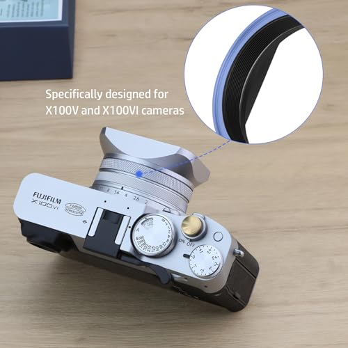Haoge Haoge LH-X200S Square Metal Lens Hood & 49mm Adapter for Fujifilm X100 Series - Silver Camera Accessory - View 9 of 10