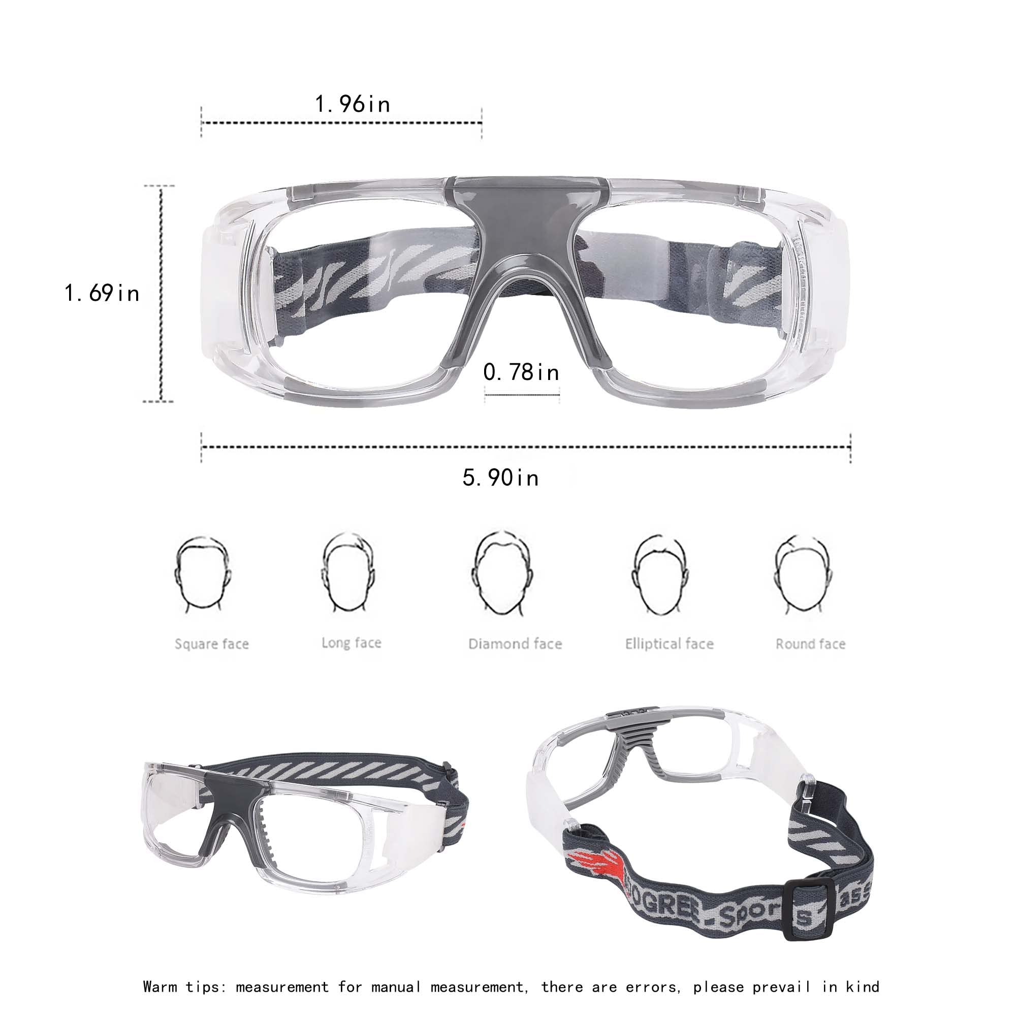 SooGree Buy SooGree Sports Goggles: Anti-Fog Basketball, Soccer & Football Eyewear for Men - Protective Training Glasses (Gray) - View 2 of 6