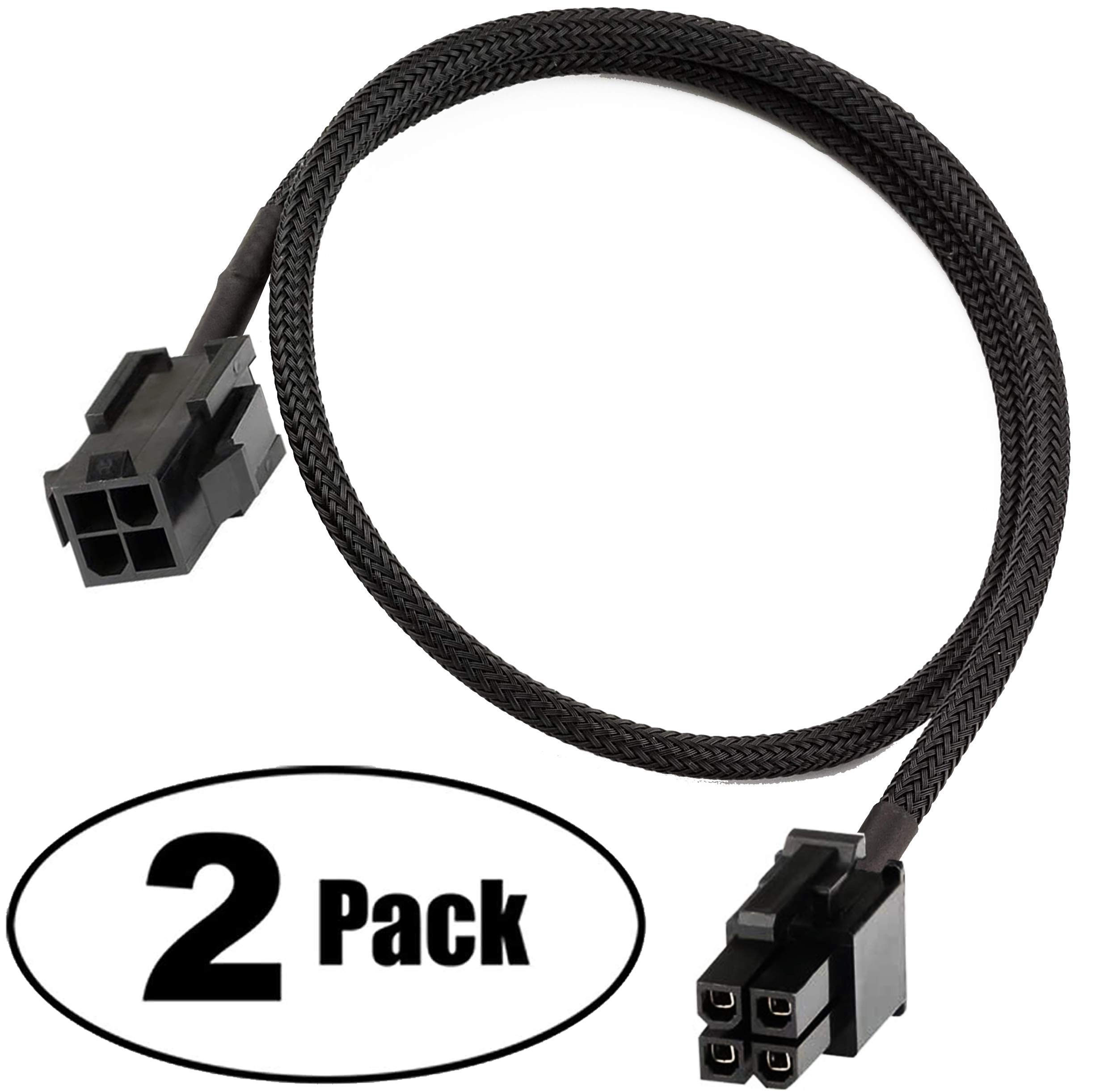 TeamProfitcom ATX CPU 4 Pin Female to Male Motherboard Extension Cable 12V Power Supply 24 Inches 2 Pack - View 2 of 6