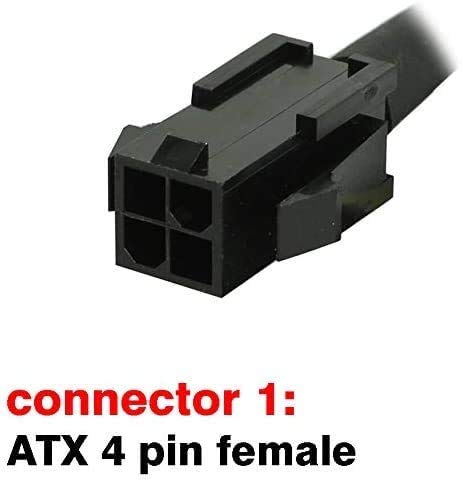 TeamProfitcom ATX CPU 4 Pin Female to Male Motherboard Extension Cable 12V Power Supply 24 Inches 2 Pack - View 3 of 6