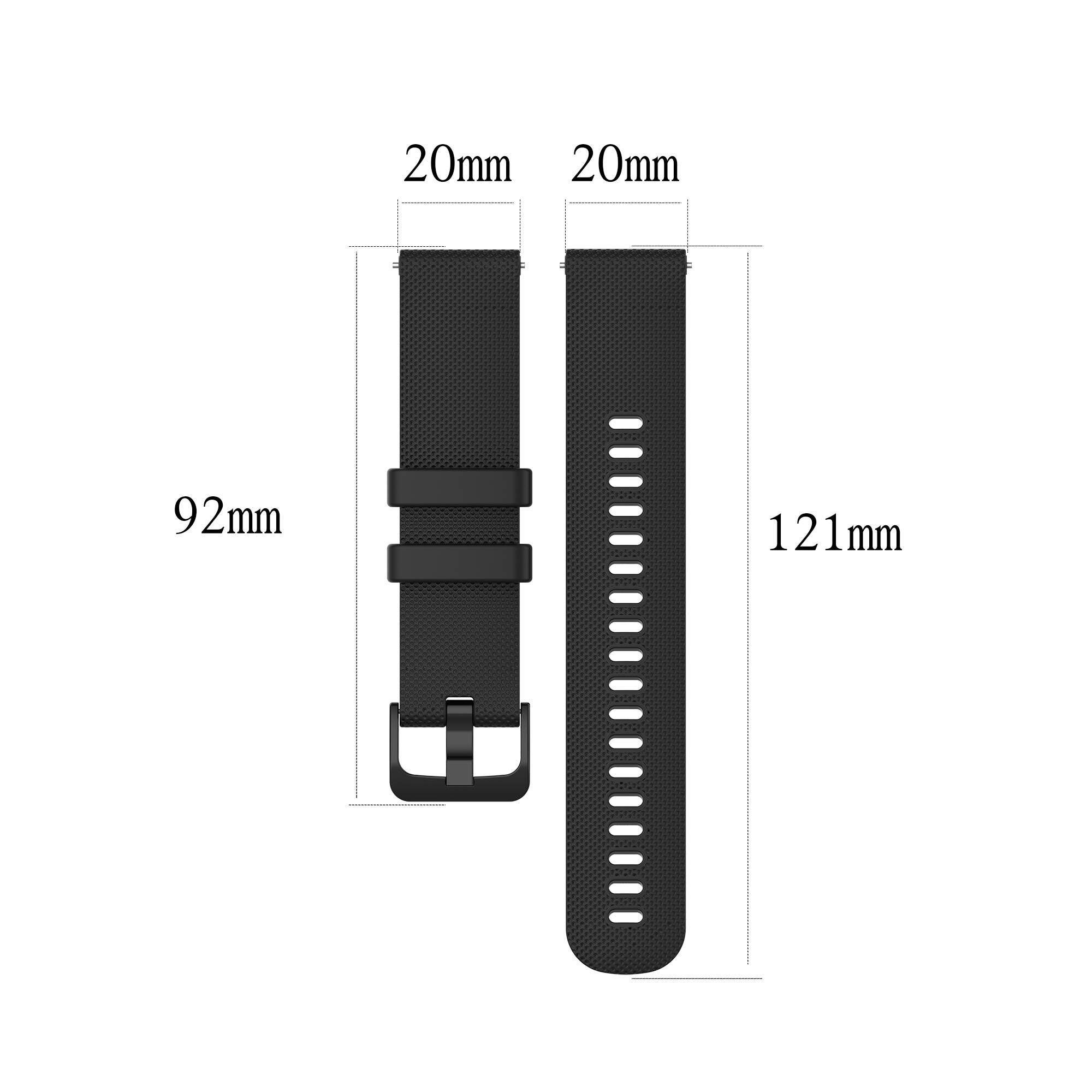 Silicone Replacement Watch Band for Garmin Venu Venu Sq Vivoactive 3 Forerunner 245 645 20mm Width Wristband Strap - View 4 of 8