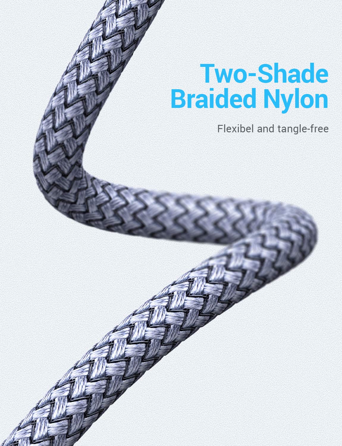 AINOPE USB 3.0 Extension Cable 2 Pack High Speed Braided Cord Type A Male to Female 3.3FT and 6.6FT Compatible with Keyboard Mouse Flash Drive Grey - View 3 of 6