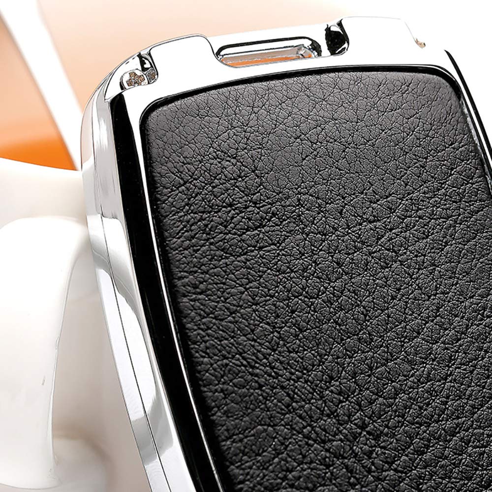 ontto Key Fob Cover for Honda Accord Civic CRV Remote Key Case Holder Metal Leather Protection with Keychain Blue - View 6 of 8