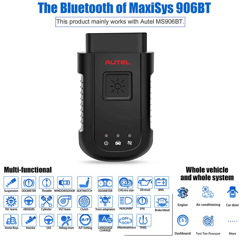 Autel MaxiSYS VCI100 Bluetooth Adapter Vehicle Diagnostic Connector for MS906BT MK906BT Scanner - View 2 of 9