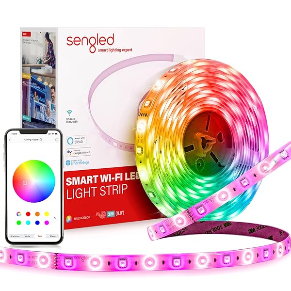 Sengled Sengled Smart Wi-Fi LED Multicolor Light Strip 3M No Hub Required Works with Alexa and Google Assistant High Brightness Adjustable Length