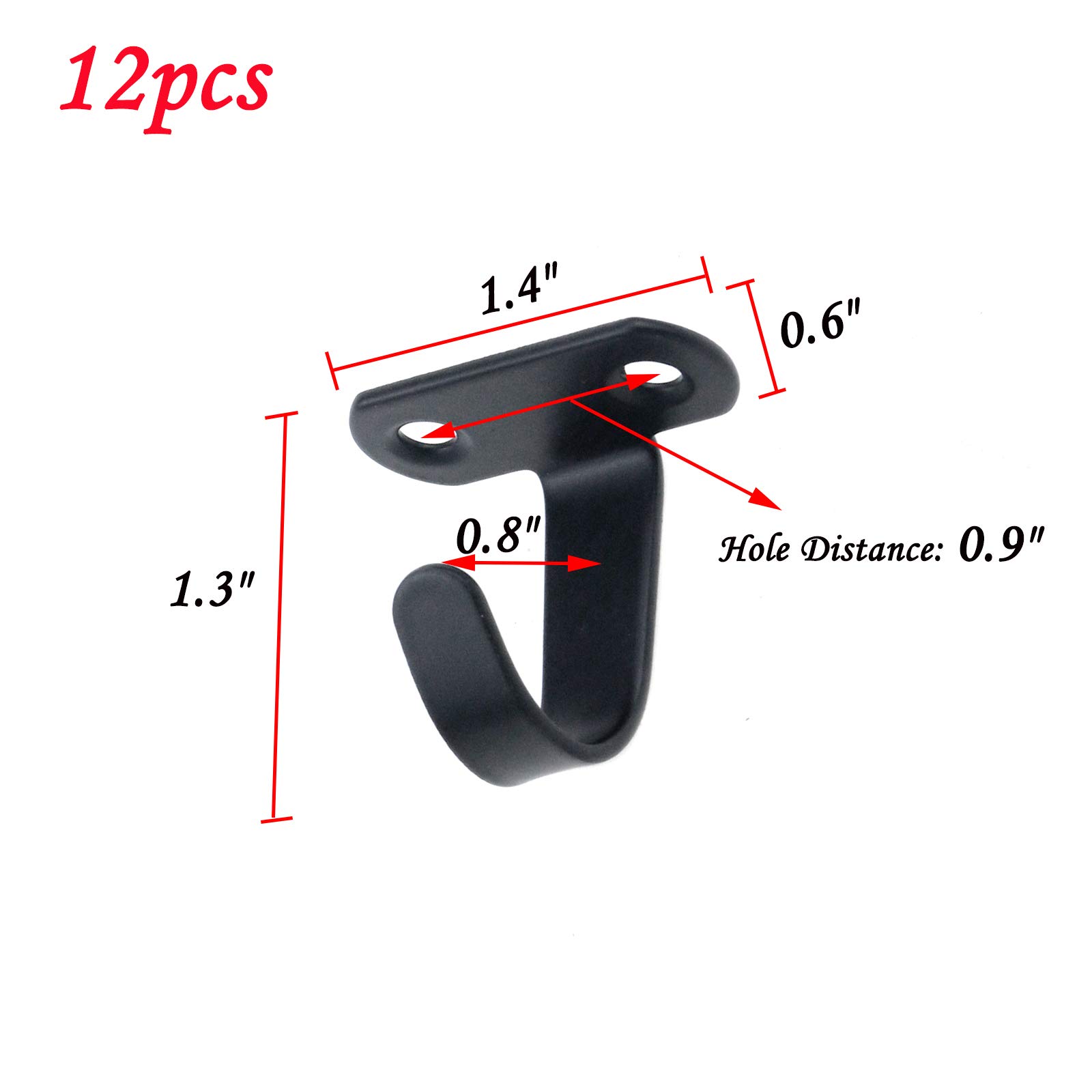 Antrader 12 Pack Stainless Steel Ceiling Hooks Under Shelf Coat Hangers for Bathroom Kitchen Cabinet Black - View 2 of 7