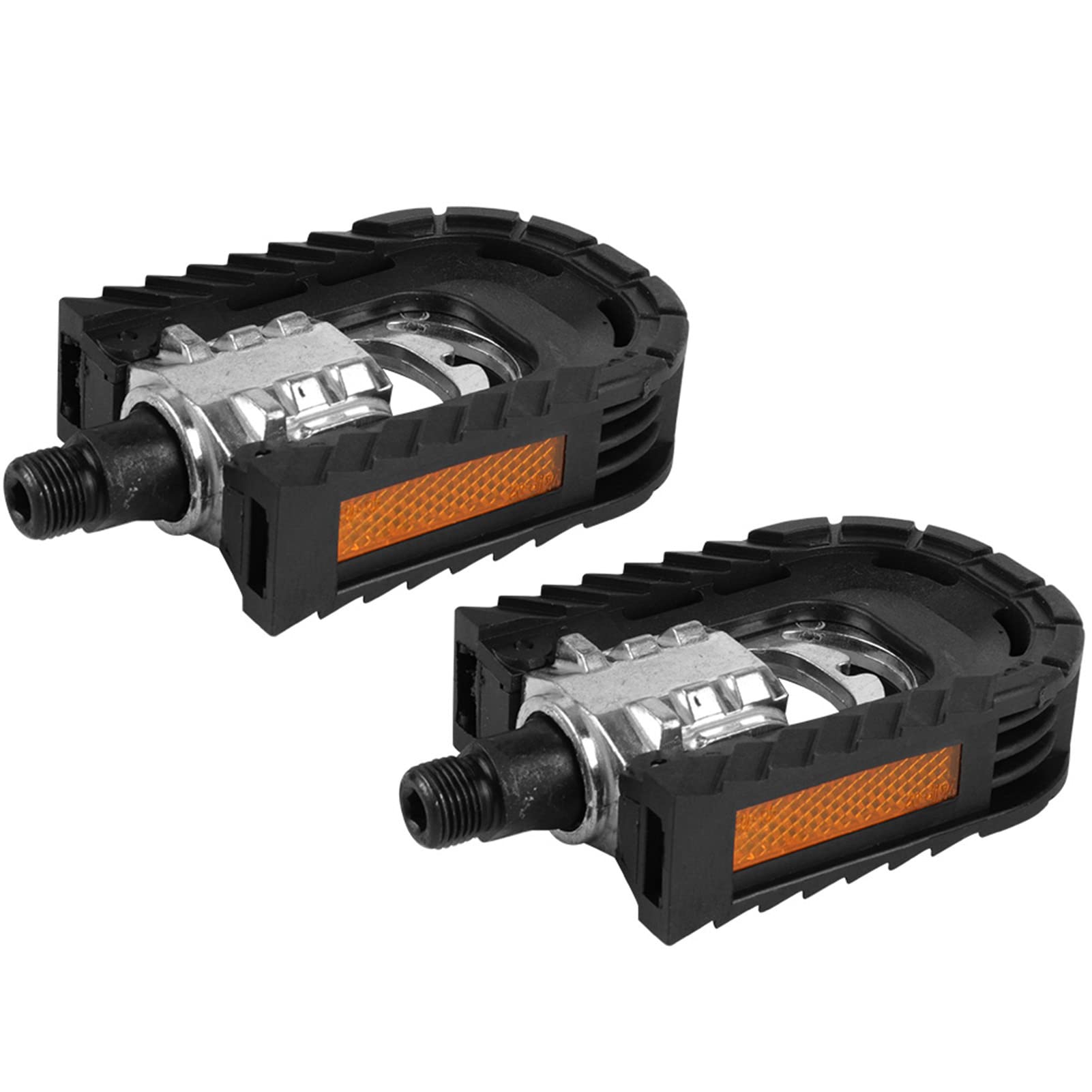 Yosoo Health Gear Folding Pedals Metal Anti Slip Saw Shaped Design Aluminum Alloy Black 1 Pair for Mountain Road Folding Bikes