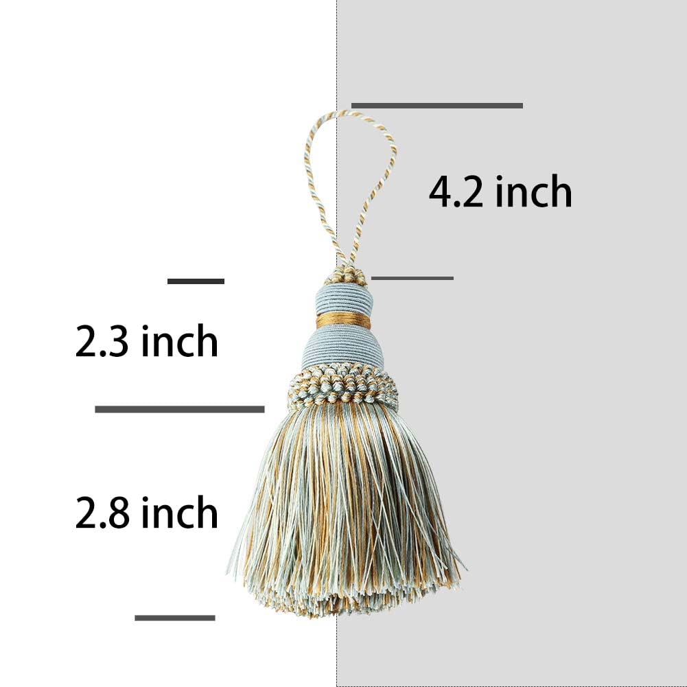 BEL AVENIR Mix Blue Tassels Key Tassel Handmade Craft Charms DIY Accessories for Elegant Home Decoration 2 pcs - View 2 of 6