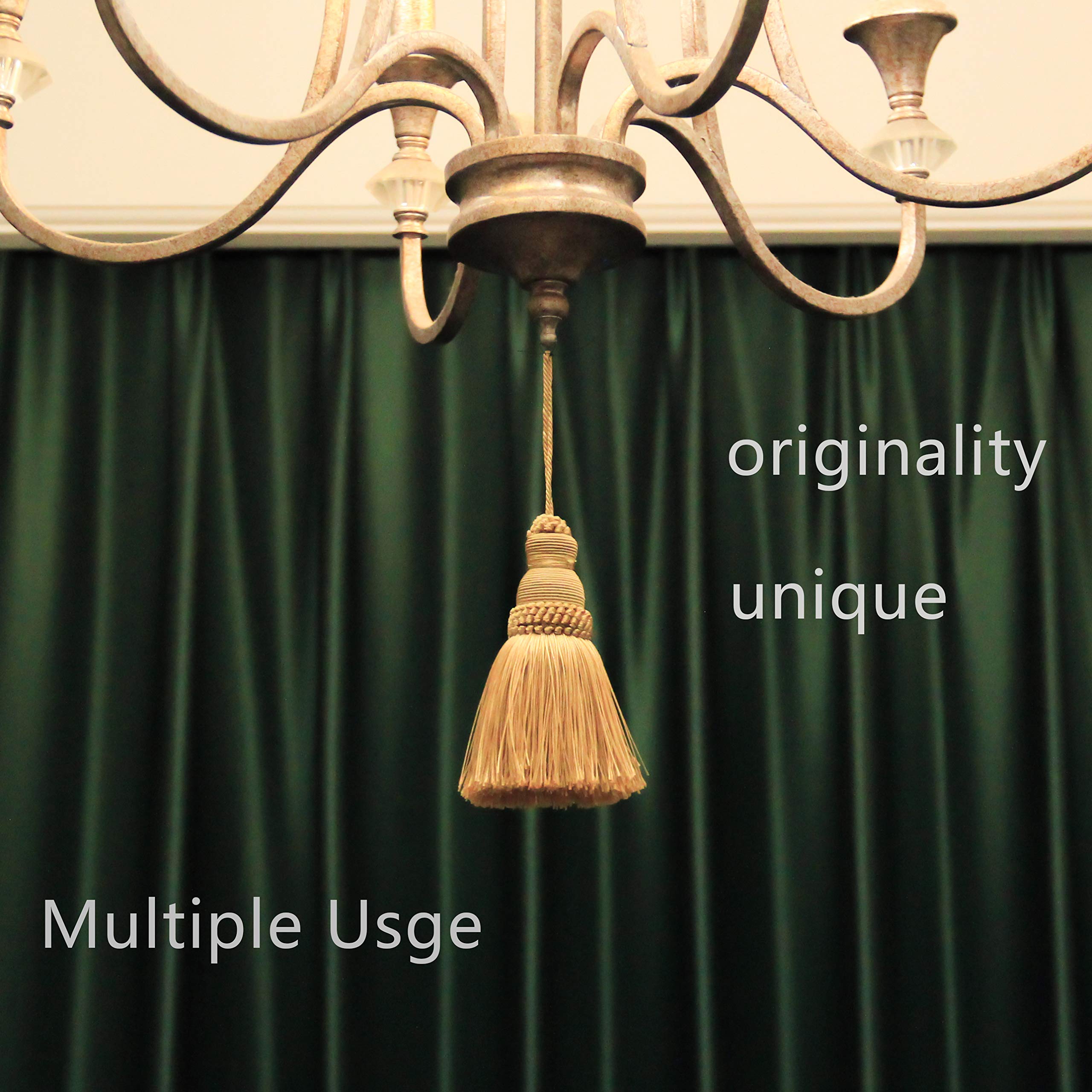 BEL AVENIR Gold Tassels Key Tassel Handmade Craft Charms DIY Accessories Elegant Soft Curtain Home Decoration 2 pcs - View 5 of 6