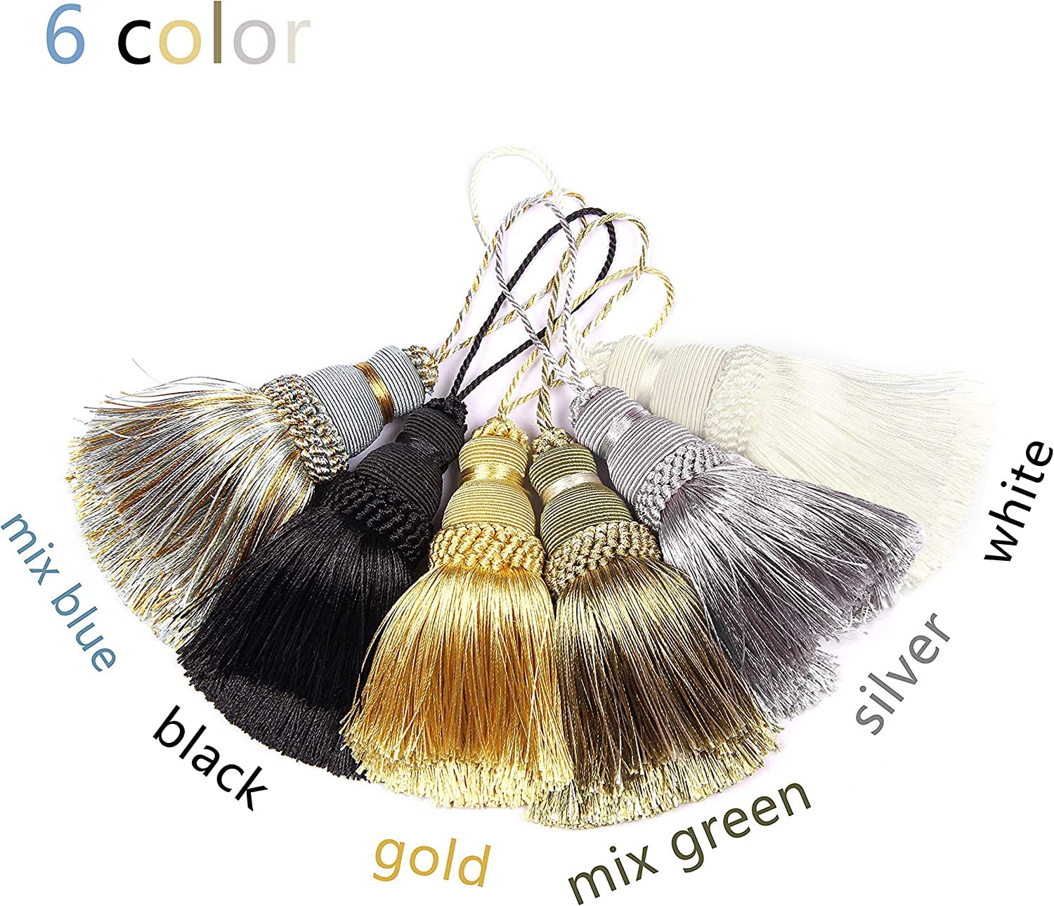 BEL AVENIR Gold Tassels Key Tassel Handmade Craft Charms DIY Accessories Elegant Soft Curtain Home Decoration 2 pcs - View 6 of 6