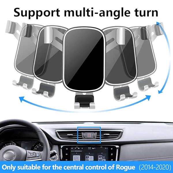 musttrue LUNQIN Car Phone Holder for 2014-2020 Nissan Rogue SUV Big Phones Case Friendly Auto Accessories Navigation Bracket Mobile Mount - View 6 of 7