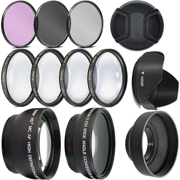 BM Premium Ultra Deluxe Lens Kit for Nikon D3400/D3500/D5600 & Sony A7/A6000 - 7pc Filter Set, Wide Angle & Telephoto Lenses Included