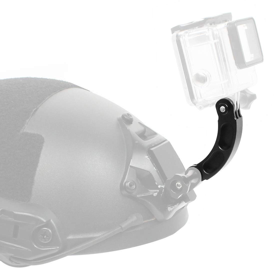 Aluminum Alloy Curved Extension Pivot Arm Mount for GoPro 11 10 9 8 7 6 5 Black Session 5 4 Action Cameras - View 3 of 8